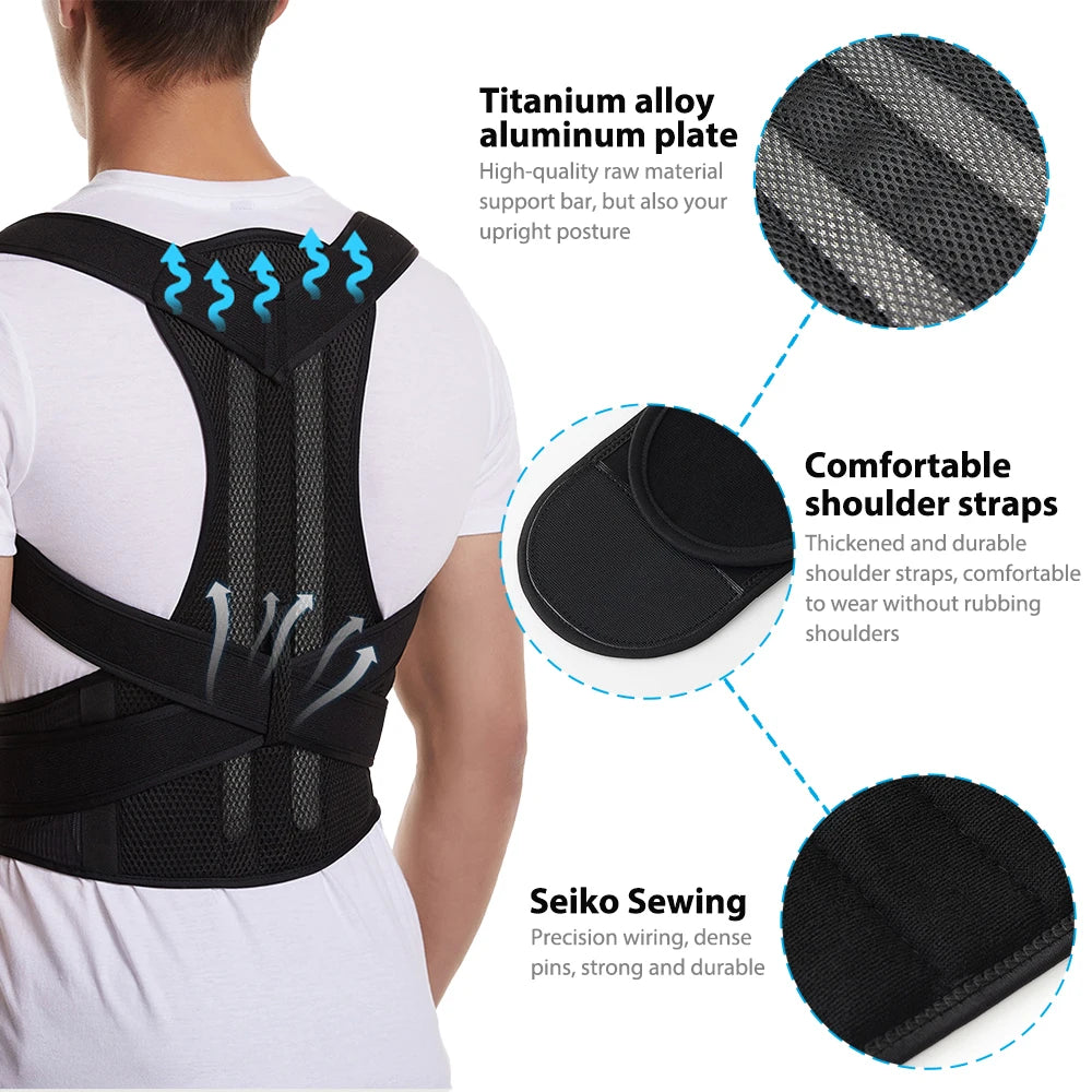 Back posture corrector, to maintain a straight back