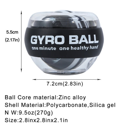 Self-powered wrist gyro ball, wrist strengthening device and arm trainer